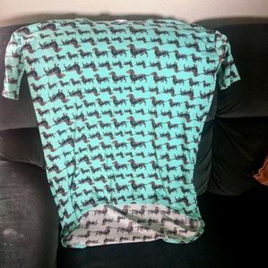 Lularoe HTF XS Irma tunic dachshun mint green dog